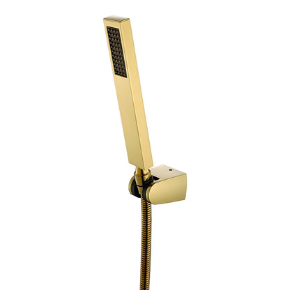 Contemporary Brass Hand Shower, Rain Spray Hand Shower with Hose, Brushed Gold / Brushed Nickel / Chrome / Matte Black