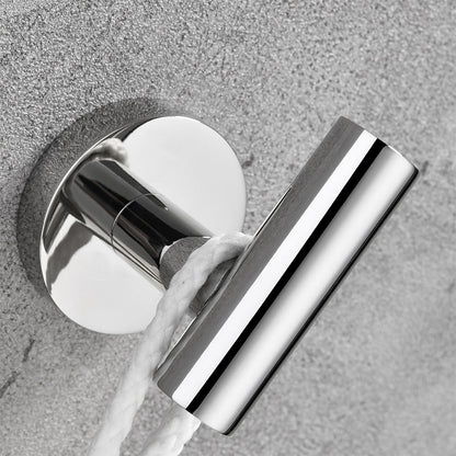 Modern Chrome Robe Hooks, 4-Piece Wall-Mounted Stainless Steel Coat Hooks
