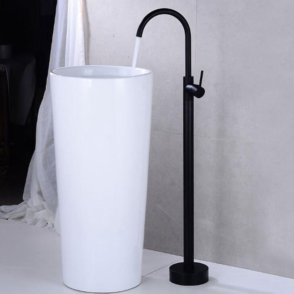 Freestanding Single-Handle Vessel Sink Faucet, Retro High Arc Spout Bathroom Faucet, Antique Brass / Chrome / Gunmetal