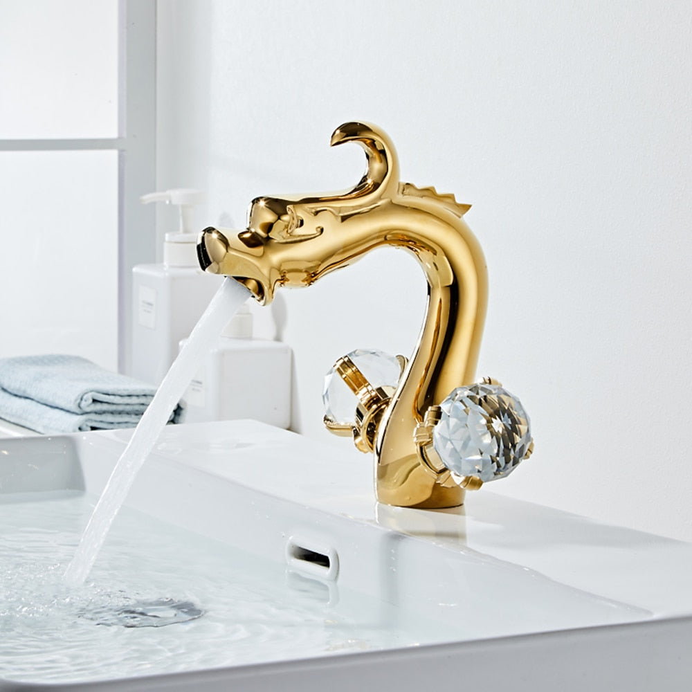 Waterfall Modern Bathroom Vessel Sink Faucet, Single-Handle Single-Hole Brass Basin Faucet