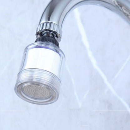 360-Degree Swivel Faucet Water Filter, Chrome ABS Faucet Purifier with PP Cotton Replacement Cartridges