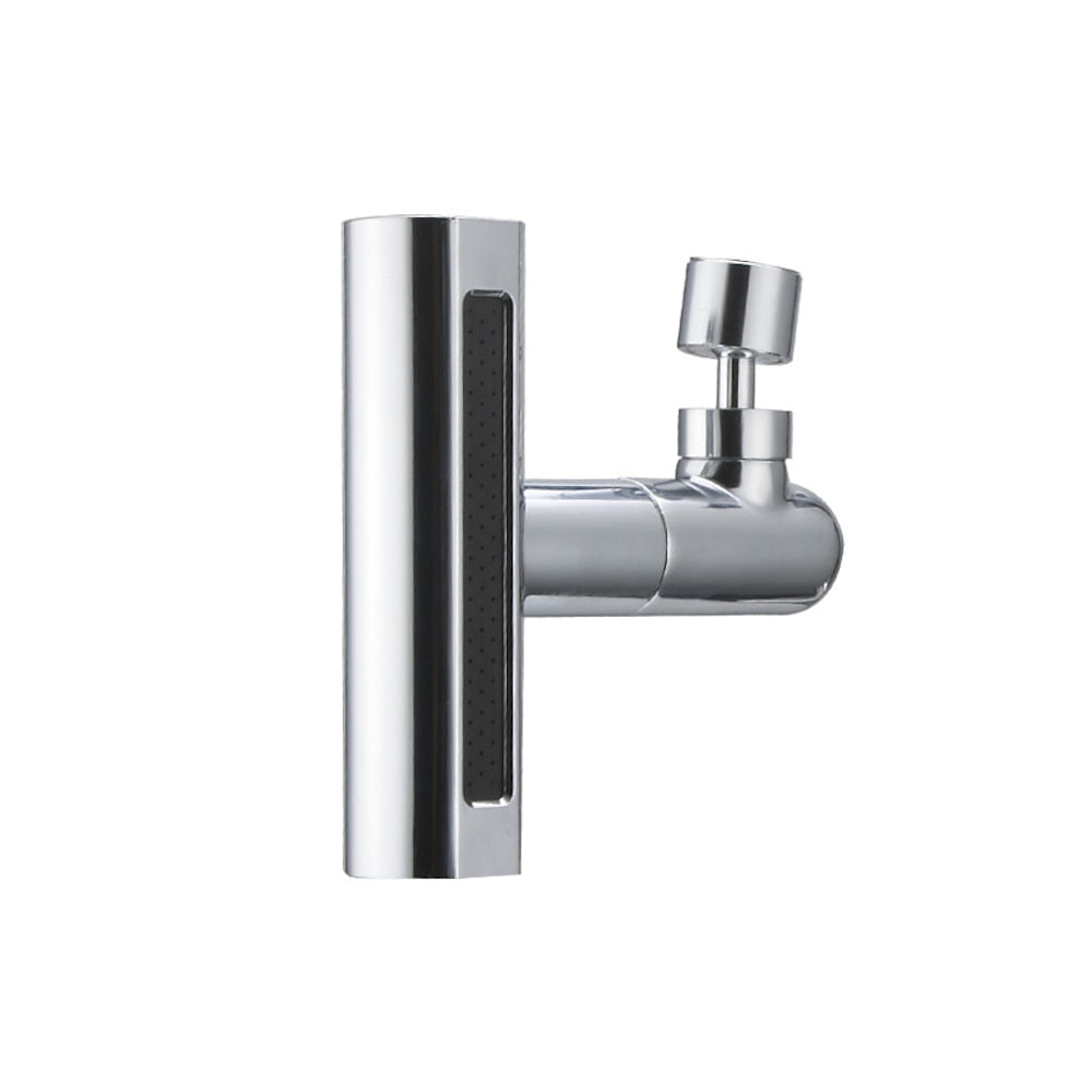 Chrome 360-Degree Swivel Waterfall Faucet Aerator, 4-in-1 Multi-Function Spray Head with Adapter