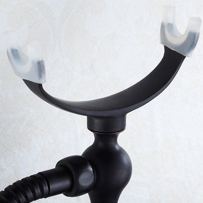 Vintage Oil-Rubbed Bronze Wall-Mount Tub Filler Faucet, Double-Handle Brass Bath Faucet with Handheld Shower