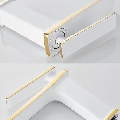 Waterfall Modern Single-Hole Bathroom Faucet, Single-Handle Brass Faucet