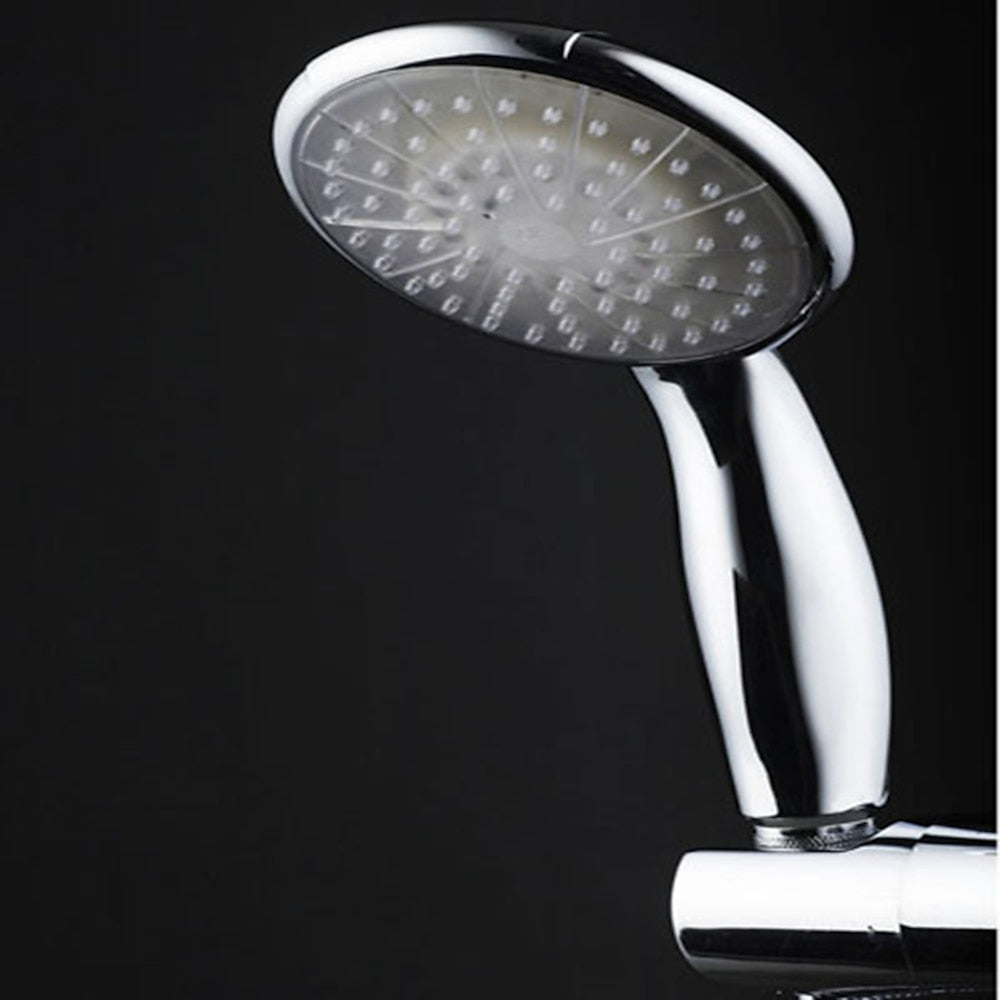 Chrome LED Handheld Shower Head, ABS Jet / Rainfall Spray Hand Shower