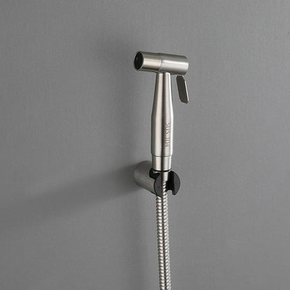 No-Drilling Wall-Mount Bidet Sprayer Set, Handheld Toilet Shattaf Sprayer, Stainless Steel / Matte Black