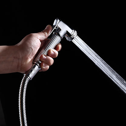 Modern Rainfall Tub Shower System, Wall-Mounted Exposed Shower Faucet with Handheld Spray
