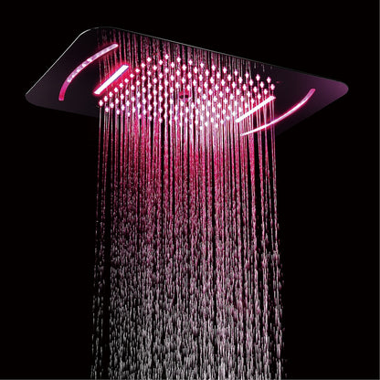 LED Multi-Function Chrome Shower Head, Ceiling-Mounted Stainless Steel Shower Head