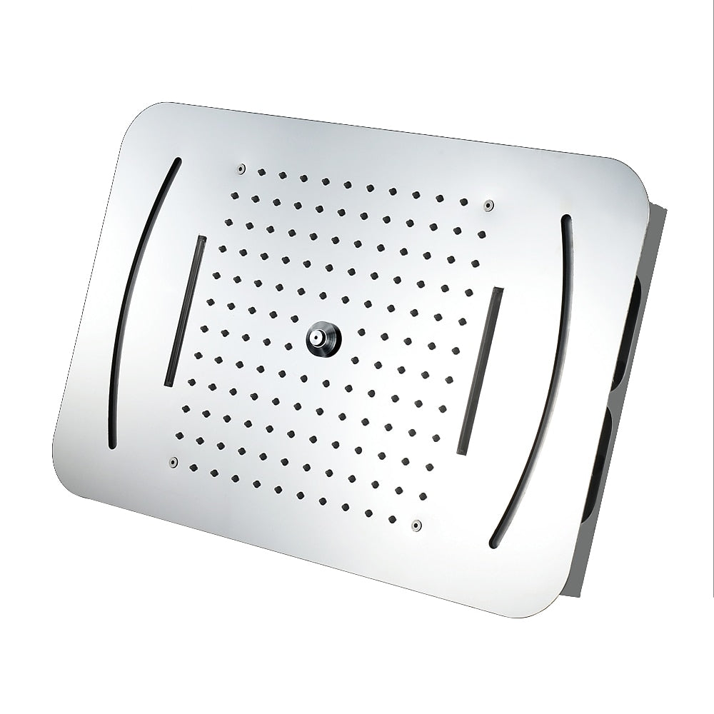 LED Multi-Function Chrome Shower Head, Ceiling-Mounted Stainless Steel Shower Head