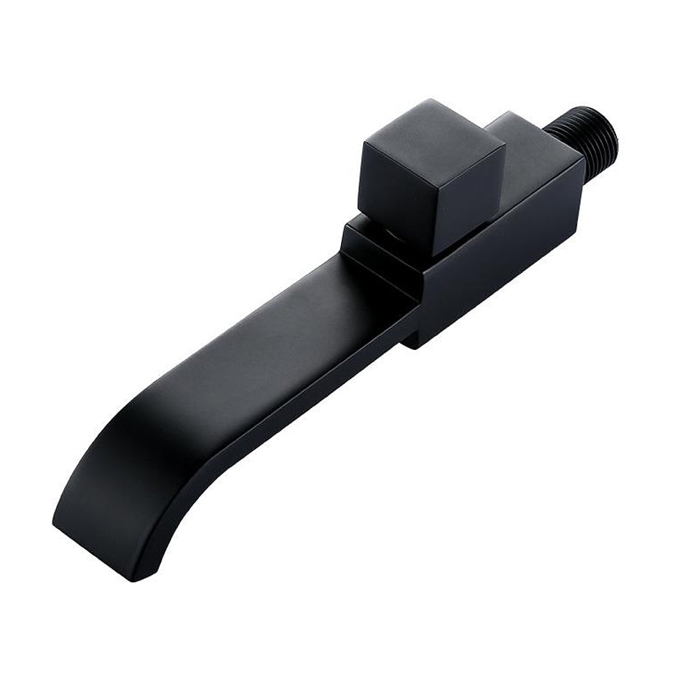 Modern Wall-Mount Bathroom Faucet, Single-Cold Single-Handle Basin Faucet, Chrome / Matte Black / Brushed Gold