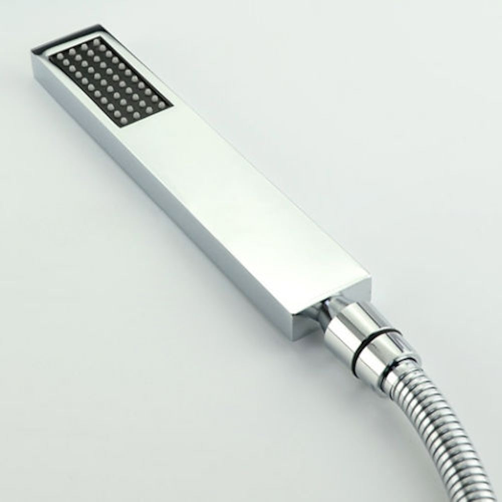 Chrome Modern Roman Tub Faucet, Waterfall Bathtub Faucet with Handheld Shower