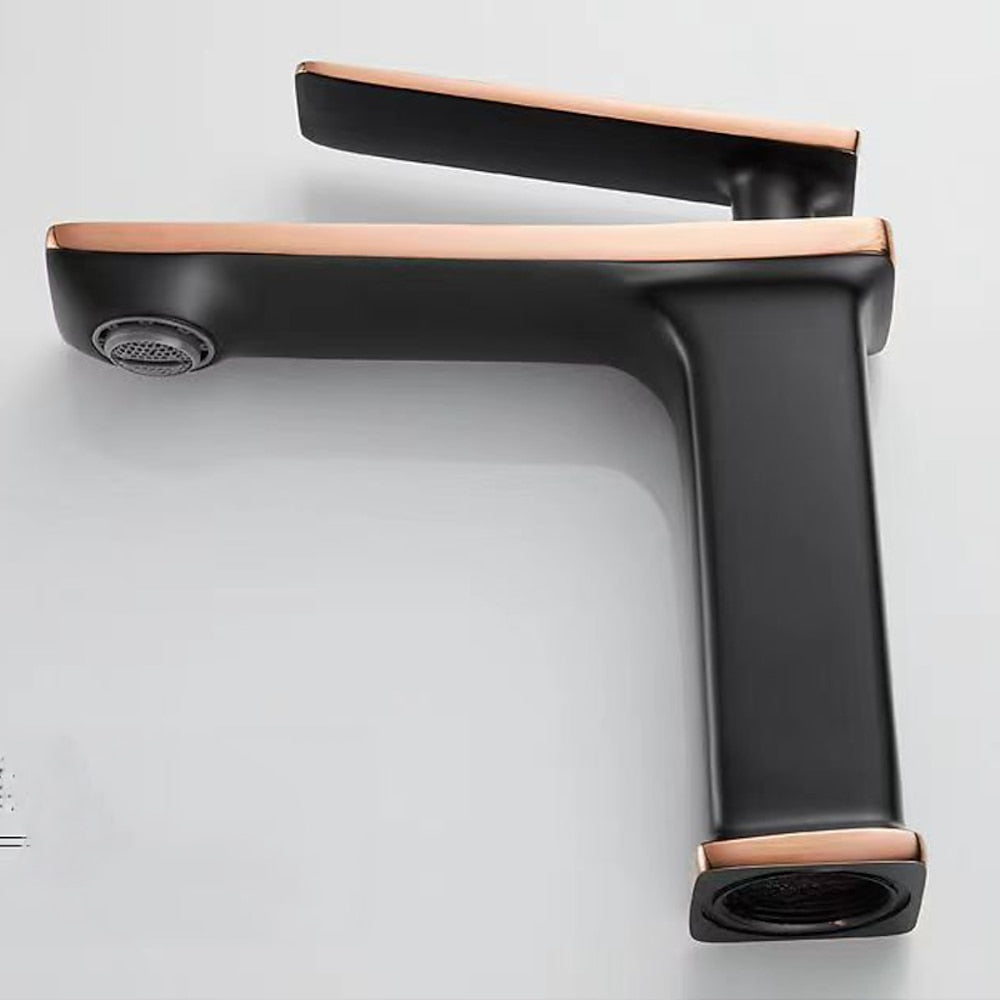 Waterfall Modern Single-Hole Bathroom Faucet, Single-Handle Brass Faucet