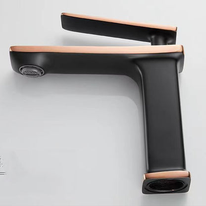 Waterfall Modern Single-Hole Bathroom Faucet, Single-Handle Brass Faucet