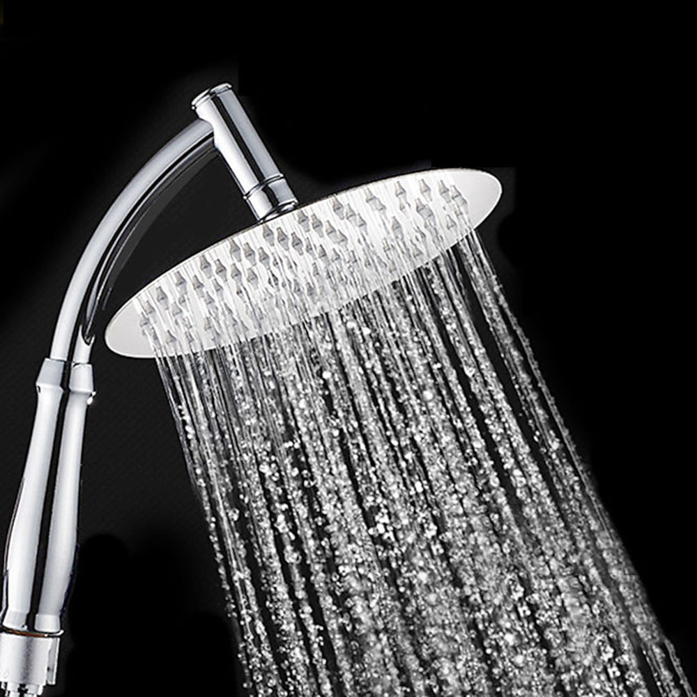 Chrome Contemporary 8-Inch Rainfall Handheld Shower Head, Stainless Steel 360-Degree Swivel Shower Head