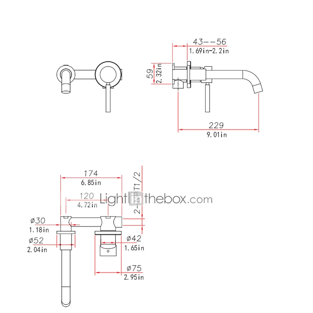 Matte Black Wall-Mount Swivel Spout Bathroom Faucet, Single-Handle Brass Faucet