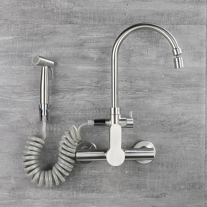 Lagomel single-handle wall-mount kitchen faucet, set in a Modern/Contemporary kitchen