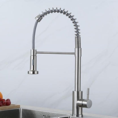 Stainless Steel Pre-Rinse Kitchen Faucet, Single-Handle Pull-Down Faucet, Chrome / Brushed Nickel