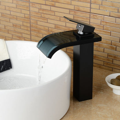 Oil-Rubbed Bronze Waterfall Vessel Sink Faucet, Single-Handle Single-Hole Faucet
