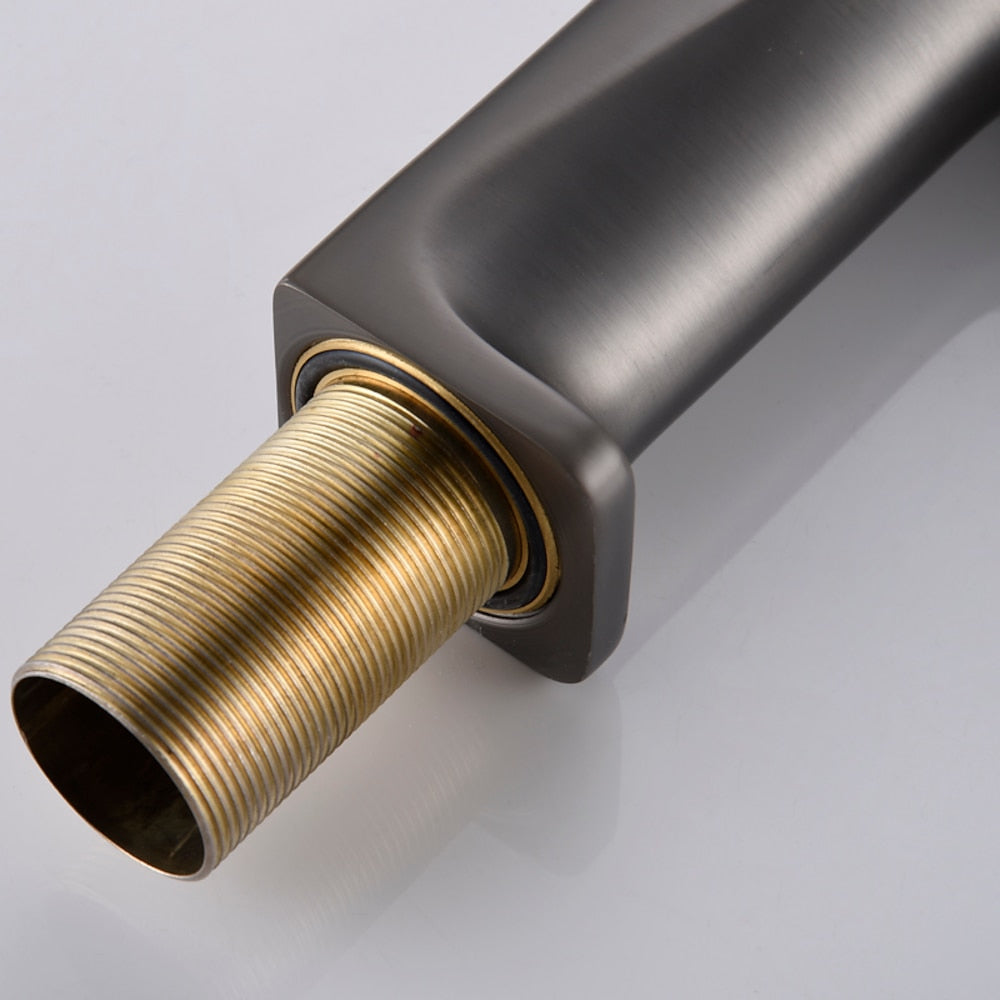 Modern Single-Hole Bathroom Faucet, Single-Handle Brass Sink Faucet, Matte Black / Brushed Gold / Gunmetal / Chrome / Matte White
