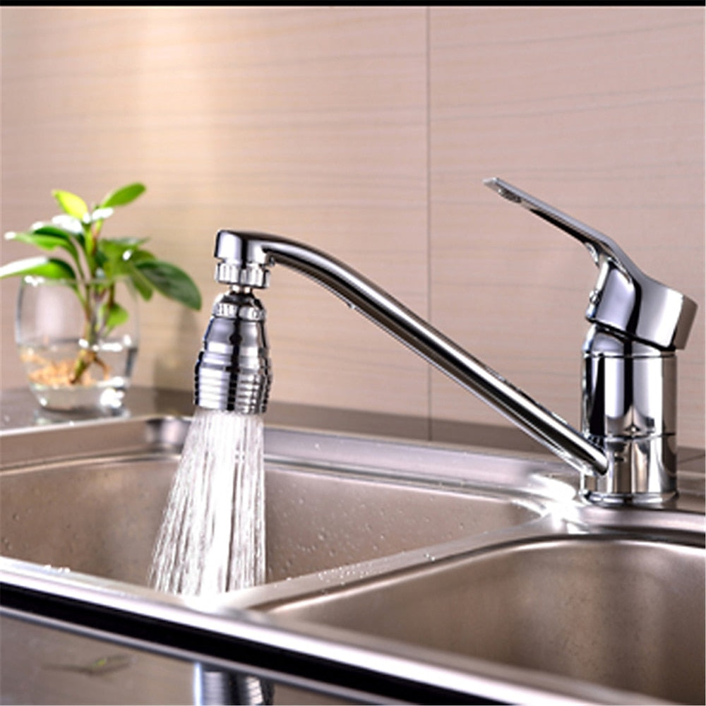 Chrome 360-Degree Swivel Faucet Aerator, Splash-Proof Water-Saving Faucet Attachment