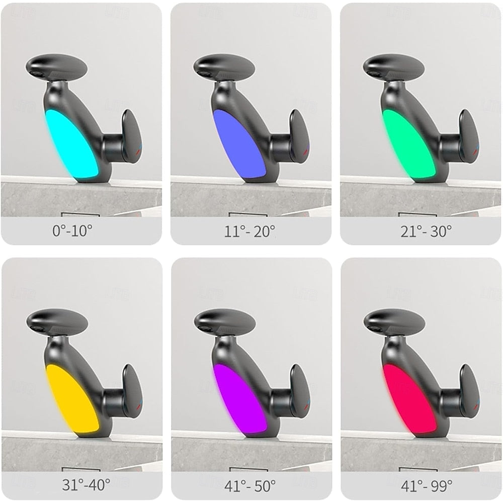LED Pull-Out Bathroom Faucet, Single-Hole Single-Handle Faucet, Matte Black / Brushed Gold / Gunmetal