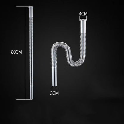 Flexible Expandable Waste Drain Hose, Universal Basin Sink Connector, Chrome / Antique Brass