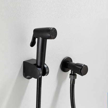 Matte Black Wall-Mount Handheld Bidet Sprayer Set, Bathroom Toilet Bidet Sprayer with Hose / T-Valve