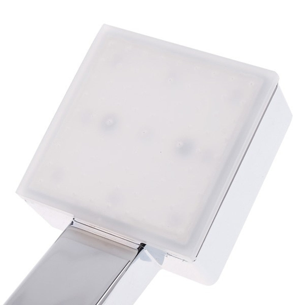 LED -Changing Chrome ABS Square Hand Shower, Dual-Spray Mode Handheld Showerhead