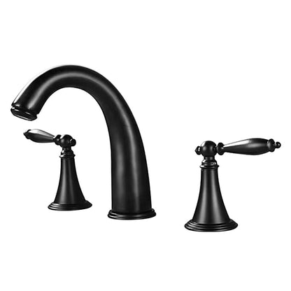 Modern High Arc Bathroom Sink Faucet, Widespread Dual-Handle Faucet, Matte Black / Matte White / Gunmetal / Chrome