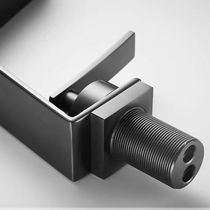 Waterfall Modern Single-Hole Bathroom Faucet, Single-Handle Brass Faucet