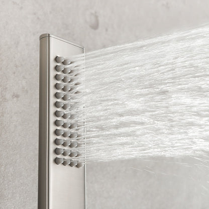 LED Rainfall Shower Faucet System, Wall-Mount Single-Handle Shower Faucet with Handheld Shower, Matte Black / Chrome
