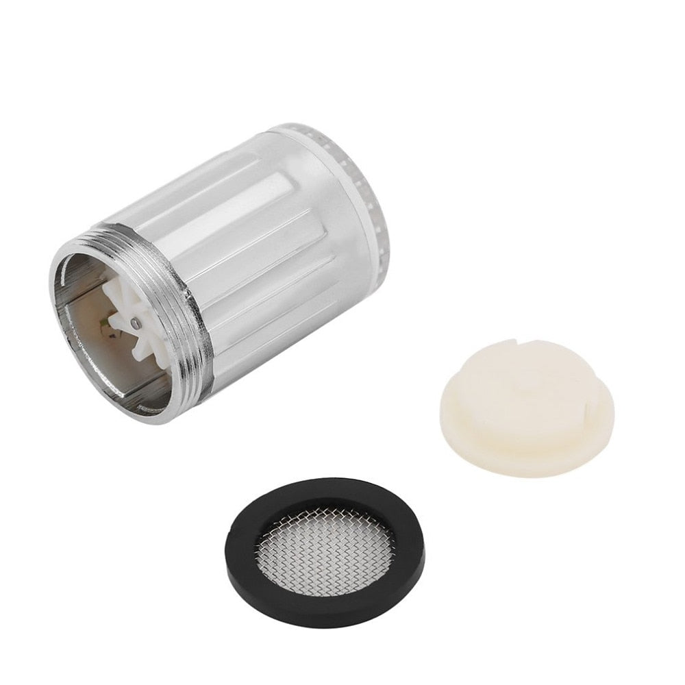 LED 3- Changing Faucet Aerator, Chrome Temperature Sensor Tap Aerator