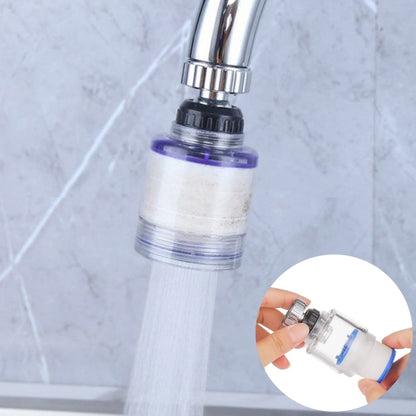 360-Degree Swivel Faucet Water Filter, Chrome ABS Faucet Purifier with PP Cotton Replacement Cartridges