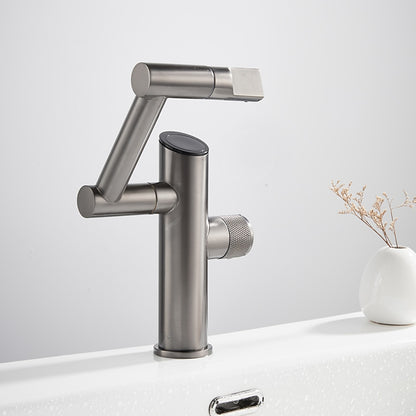 LED Digital Display Single-Hole Single-Handle Bathroom Faucet, Swivel Spout Brass Faucet, Matte Black / Matte White / Gunmetal