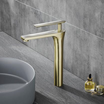 Modern Vessel Sink Faucet, Single-Handle Brass Bathroom Faucet
