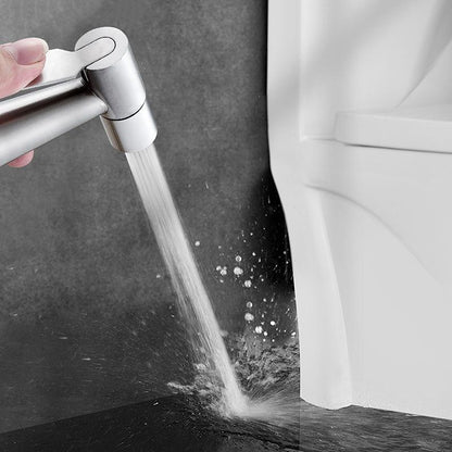 No-Drilling Wall-Mount Bidet Sprayer Set, Handheld Toilet Shattaf Sprayer, Stainless Steel / Matte Black