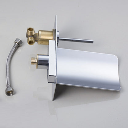 LED Waterfall Wall-Mount Faucet, Single-Handle Bathroom Basin Tap, Chrome / Brushed Nickel / Oil-Rubbed Bronze / Brushed Gold / Rose Gold