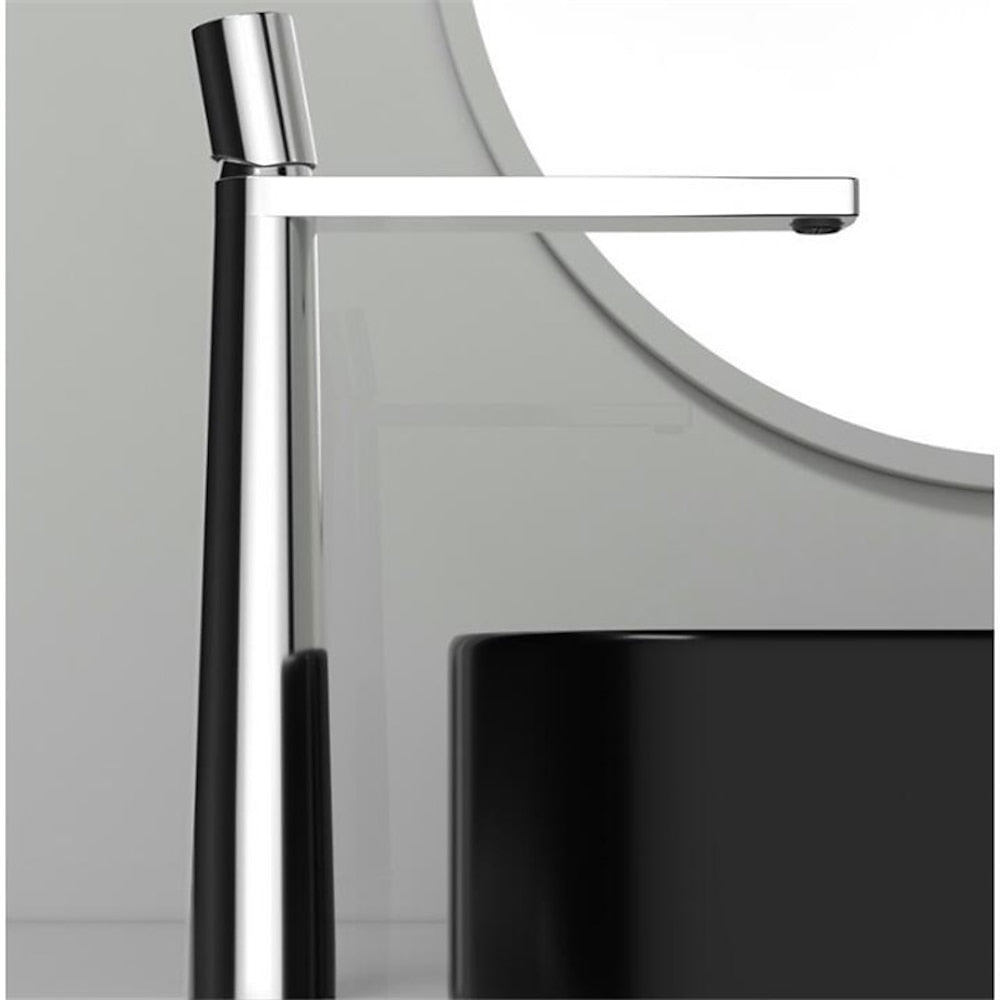 Waterfall Modern Vessel Sink Faucet, Tall Single-Handle Bathroom Faucet, Chrome / Matte Black / Brushed Gold / Matte White / Gunmetal