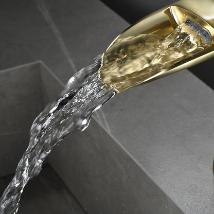 Waterfall Bathroom Faucet, Modern Single-Handle Single-Hole Faucet