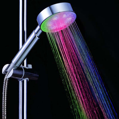 Chrome LED -Changing Handheld Shower Head, Modern ABS 2-Mode Jet-Rainfall Showerhead