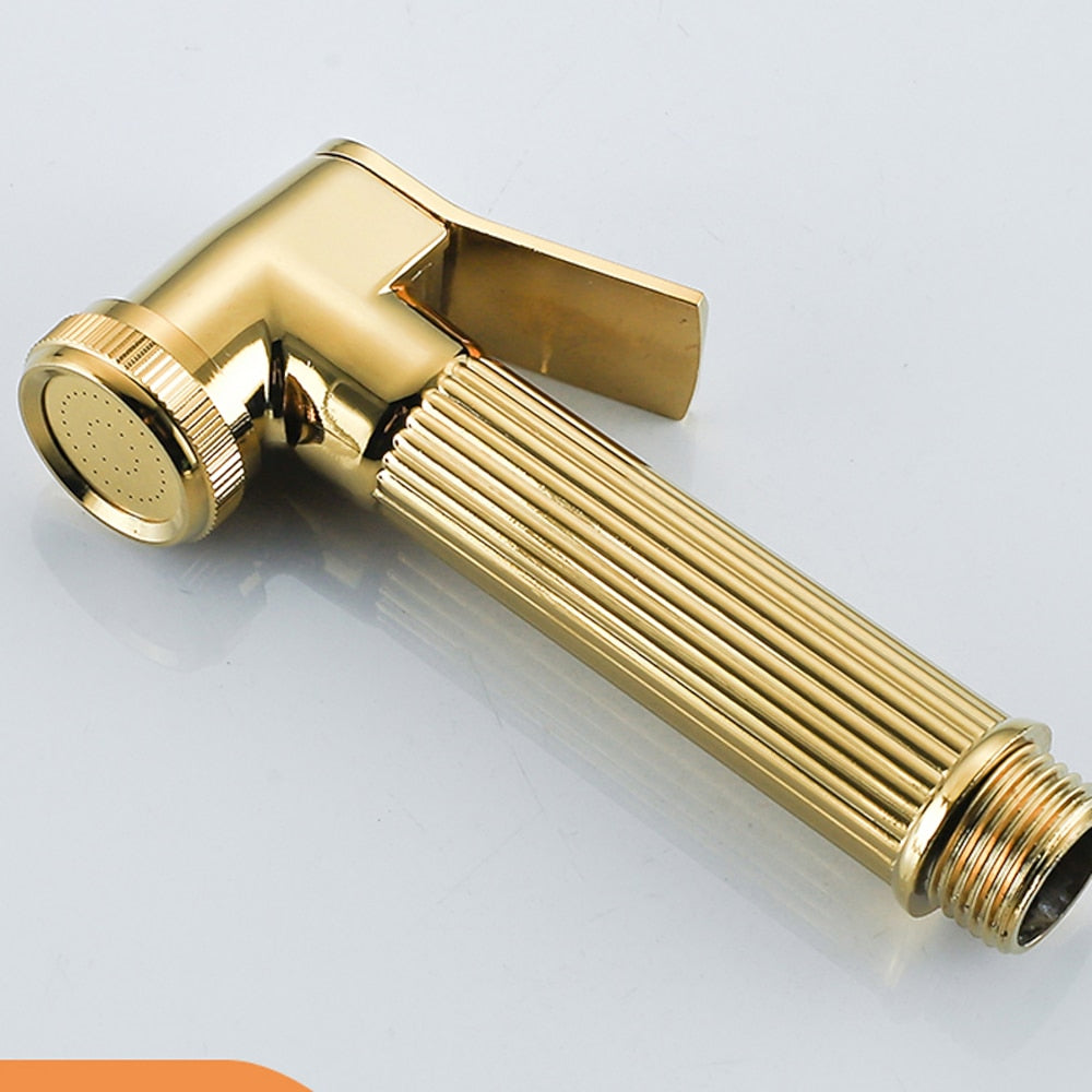Brass Handheld Bidet Sprayer, Single-Handle Toilet Diaper Sprayer, Gunmetal / Matte Black / Chrome / Polished Gold / Matte White