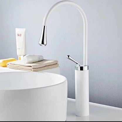 Rotatable High Arc Vessel Sink Faucet, Single-Hole Single-Handle Brass Faucet