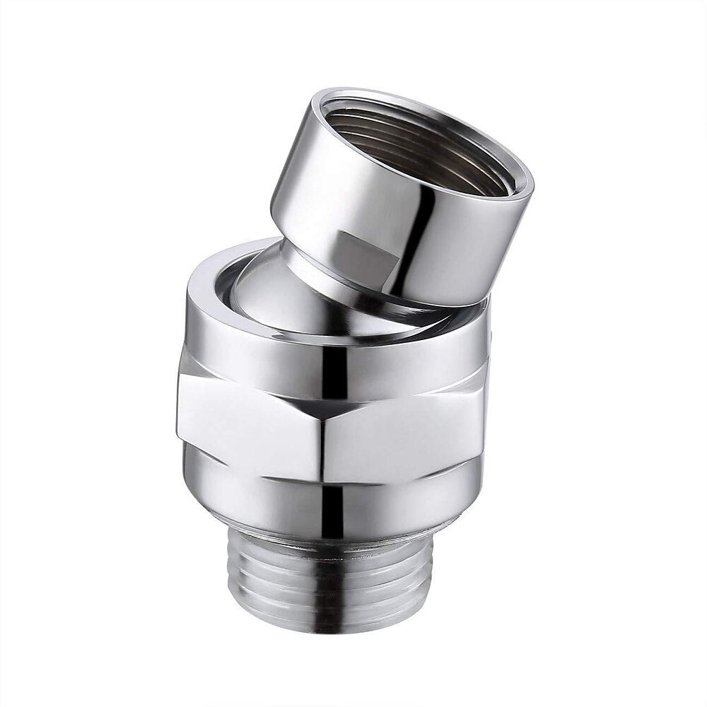 Chrome Modern Brass Swivel Ball Joint Shower Head Adapter, Angle Adjustable Shower Head Adapter