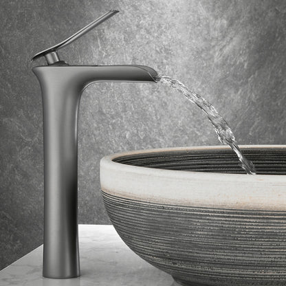 Waterfall Bathroom Faucet, Modern Single-Handle Single-Hole Faucet
