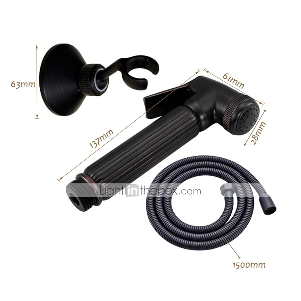 Antique Wall-Mount Brass Handheld Bidet Sprayer, Single-Handle Self-Cleaning Toilet Bidet Sprayer, Antique Brass / Brushed Gold / Matte Black