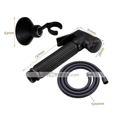 Antique Wall-Mount Brass Handheld Bidet Sprayer, Single-Handle Self-Cleaning Toilet Bidet Sprayer, Antique Brass / Brushed Gold / Matte Black