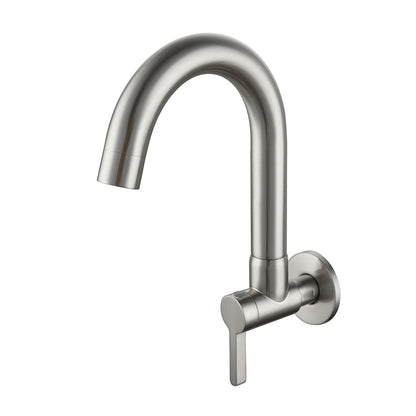 Modern Wall-Mount Single-Cold Bar Faucet, Single-Handle Swivel Spout Faucet, Chrome / Brushed Nickel / Brushed Gold / Matte Black