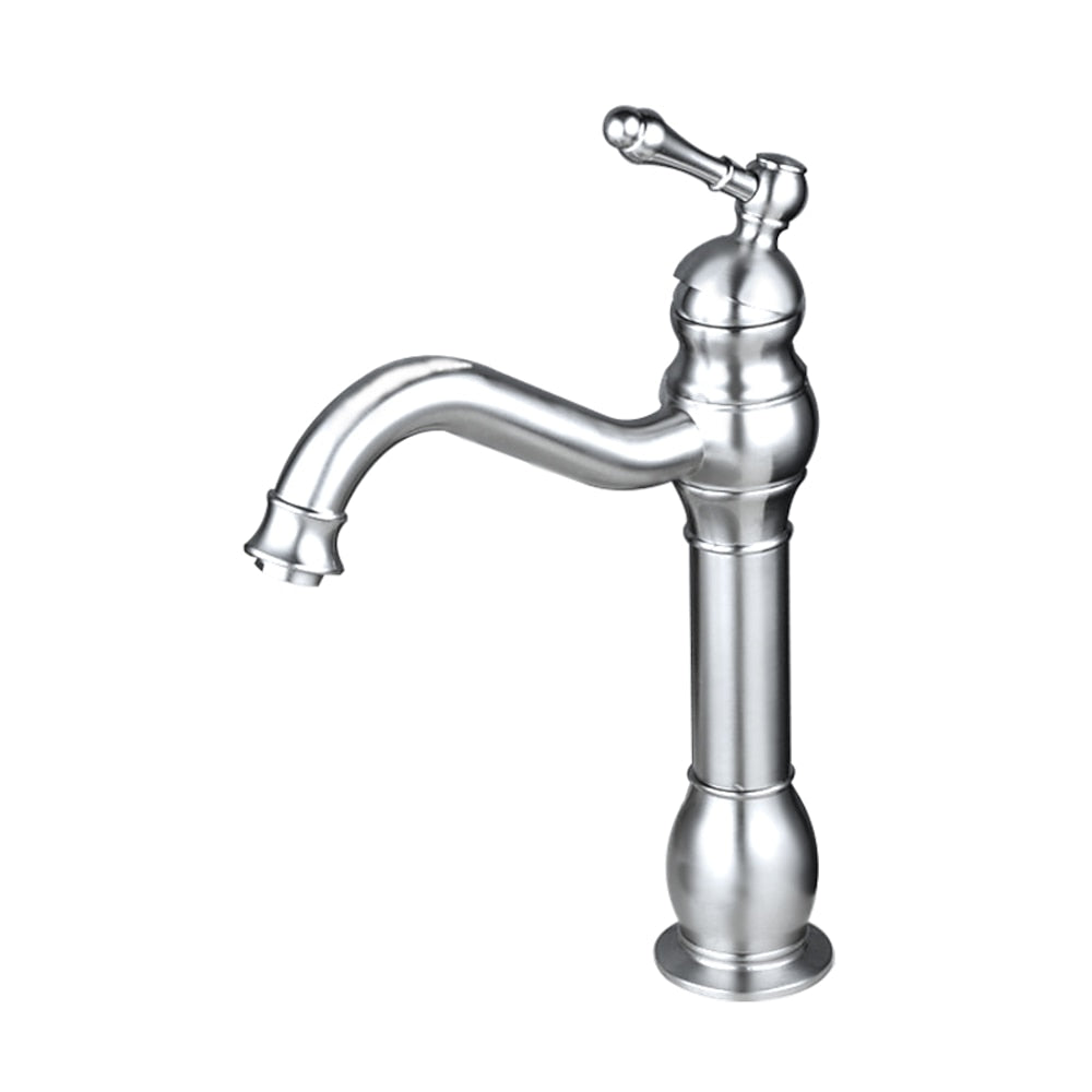 360-Degree Swivel Single-Hole Bathroom Faucet, Single-Handle High Arc Faucet, Antique Brass / Oil-Rubbed Bronze / Brushed Nickel / Chrome