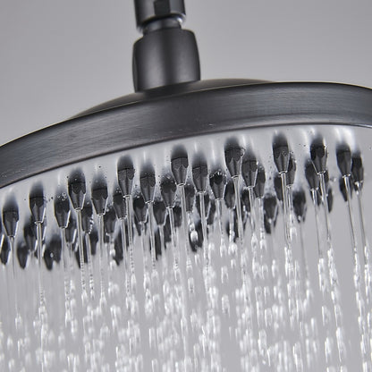 Oil-Rubbed Bronze Traditional Complete Shower System, Wall-Mounted Dual-Handle Brass Shower Faucet with Handheld Shower