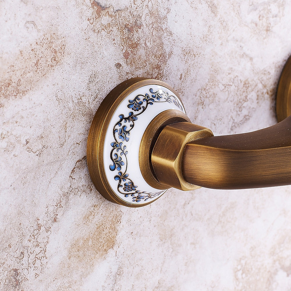 Vintage Wall-Mount Tub Faucet, Single-Handle Brass Bath Tub Faucet with Handheld Shower, Antique Brass / Matte Black / Brushed Brass / Copper